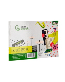 Bloc musica liderpapel pentagrama 5mm cuarto 20 hojas 100g/m2 grapado