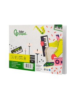 Bloc musica liderpapel pentagrama 5mm cuarto 20 hojas 100g/m2 grapado