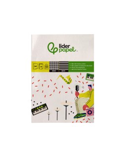 Bloc musica y canto liderpapel pentagrama interlineado 2 mm cuadricula 5mm din a4 24 hojas 100g/m2