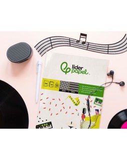 Bloc musica y canto liderpapel pentagrama interlineado 2 mm cuadricula 5mm din a4 24 hojas 100g/m2