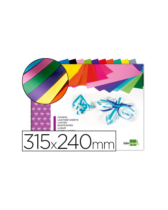 Bloc trabajos manuales liderpapel charol 240x315mm 10 hojas colores surtidos