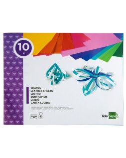 Bloc trabajos manuales liderpapel charol 240x315mm 10 hojas colores surtidos