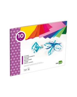 Bloc trabajos manuales liderpapel charol 240x315mm 10 hojas colores surtidos
