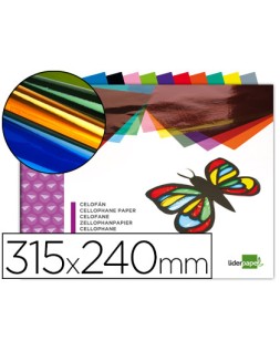 Bloc trabajos manuales liderpapel celofan 240x315mm 10 hojas colores surtidos