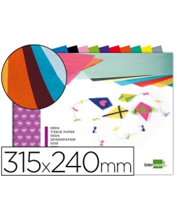 Bloc trabajos manuales liderpapel seda 240x315mm 10 hojas colores surtidos