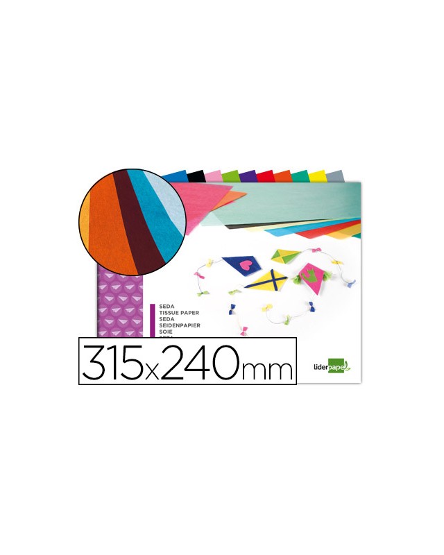 Bloc trabajos manuales liderpapel seda 240x315mm 10 hojas colores surtidos