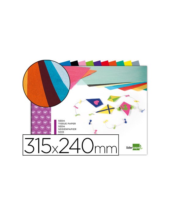 Bloc trabajos manuales liderpapel seda 240x315mm 10 hojas colores surtidos