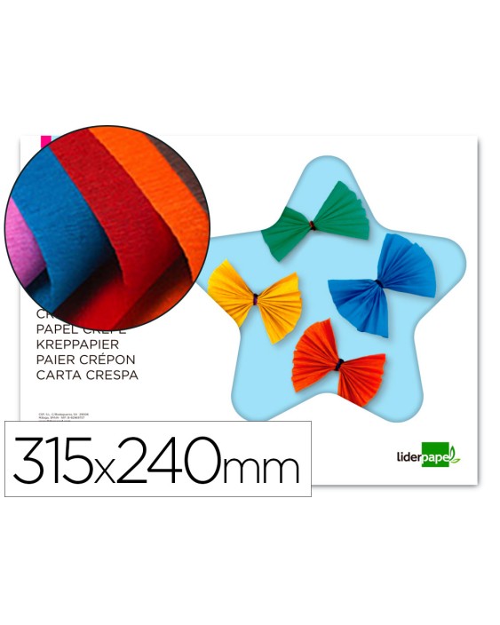 Bloc trabajos manuales liderpapel crespon 240x315mm 10 hojas colores surtidos