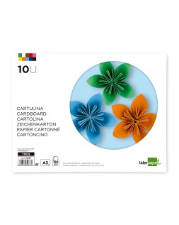 Bloc trabajos manuales liderpapel cartulina 297x420mm 10 hojas colores surtidos