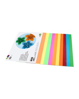 Bloc trabajos manuales liderpapel cartulina 240x315mm 10 hojas 5 colores neon + 5 colores intensos