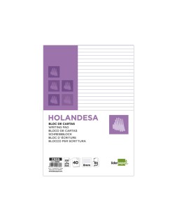 Bloc de cartas liderpapel rayado horizontal holandesa 40 hojas 60g/m2
