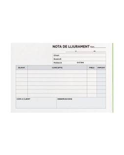 Talonario liderpapel entregas 8º original y copia t228 apaisado texto en catalan