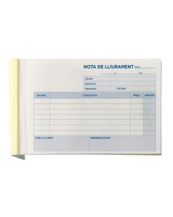 Talonario liderpapel entregas 8º original y copia t228 apaisado texto en catalan