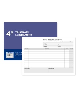 Talonario liderpapel entregas cuarto original y 2 copias t329 apaisado texto en catalan