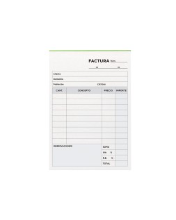Talonario liderpapel facturas 8º original t100 con i.V.A