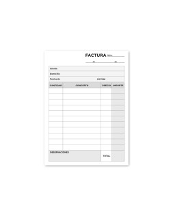 Talonario liderpapel facturas 8º original y copia t201 sin i.V.A