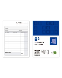 Talonario liderpapel facturas 8º original y 2 copias t301 sin i.V.A