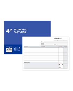 Talonario liderpapel facturas cuarto original y copia t218 apaisado con i.V.A