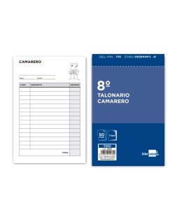 Talonario liderpapel camarero 8º original y 2 copias t302