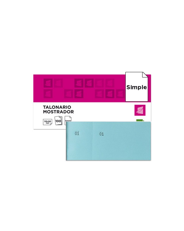 Talonario liderpapel mostrador 50x110 mm tl08 celeste con matriz