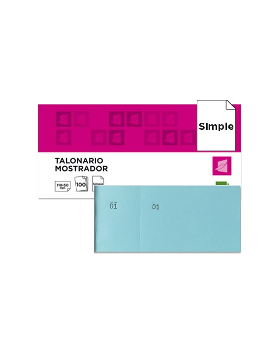 Talonario liderpapel mostrador 50x110 mm tl08 celeste con matriz