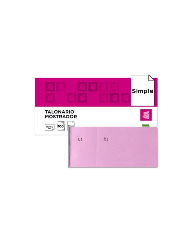 Talonario liderpapel mostrador 50x110 mm tl11 rosa con matriz