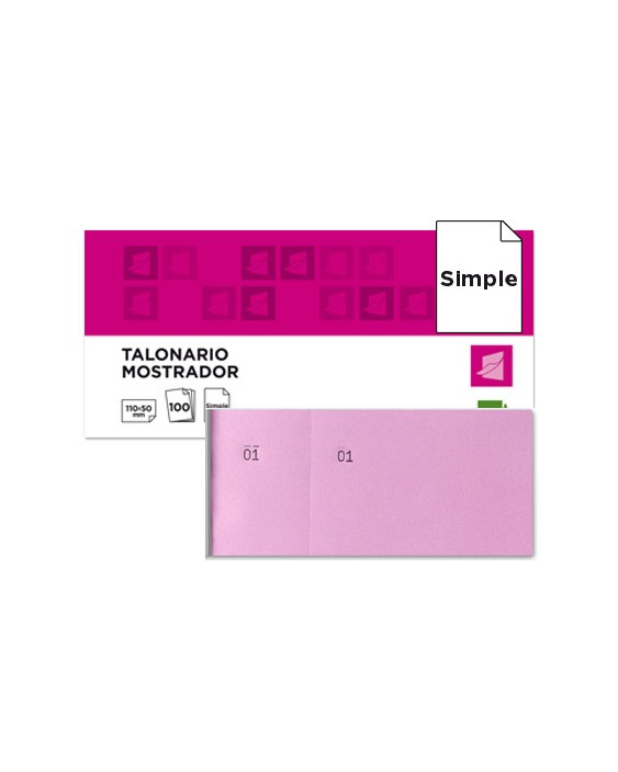 Talonario liderpapel mostrador 50x110 mm tl11 rosa con matriz