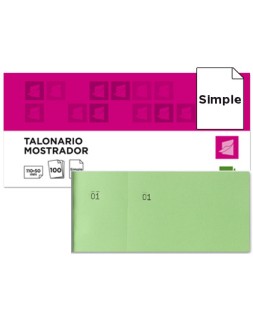 Talonario liderpapel mostrador 50x110 mm tl12 verde con matriz