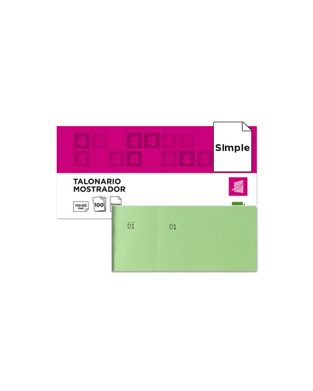Talonario liderpapel mostrador 50x110 mm tl12 verde con matriz