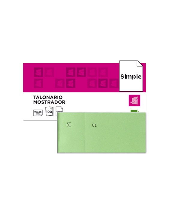 Talonario liderpapel mostrador 50x110 mm tl12 verde con matriz