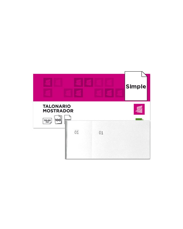 Talonario liderpapel mostrador 50x110 mm tl09 blanco con matriz