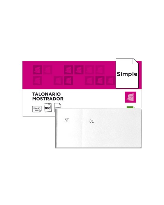 Talonario liderpapel mostrador 50x110 mm tl09 blanco con matriz