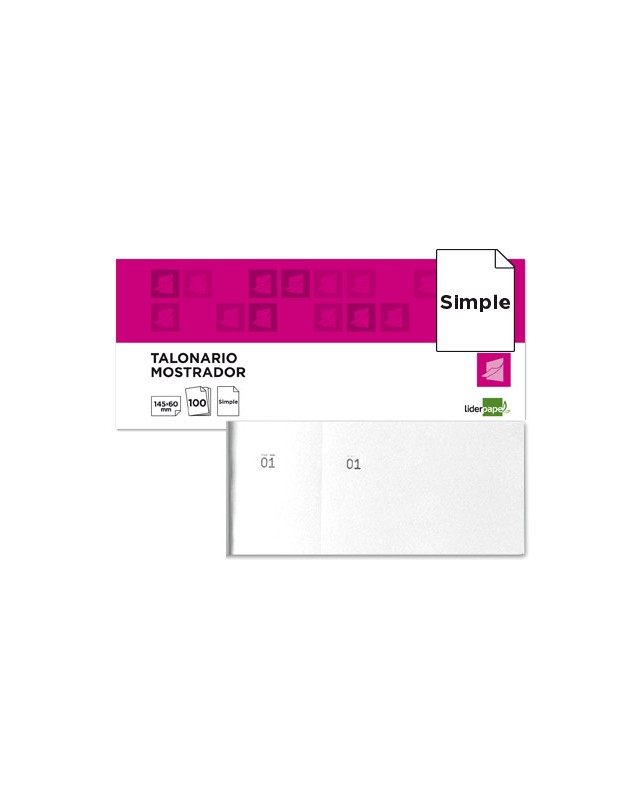 Talonario liderpapel mostrador 60x145 mm tl02 blanco con matriz