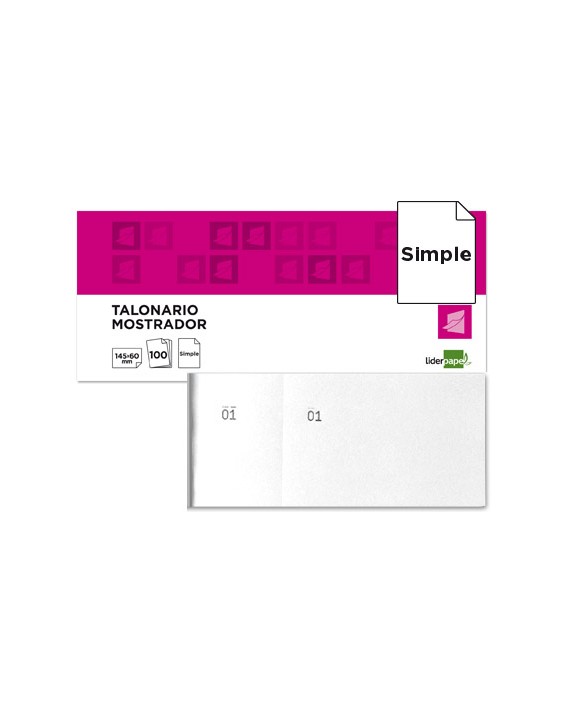Talonario liderpapel mostrador 60x145 mm tl02 blanco con matriz