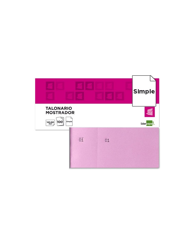 Talonario liderpapel mostrador 60x145 mm tl05 rosa con matriz