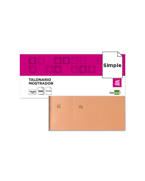 Talonario liderpapel mostrador 60x145 mm tl04 naranja con matriz