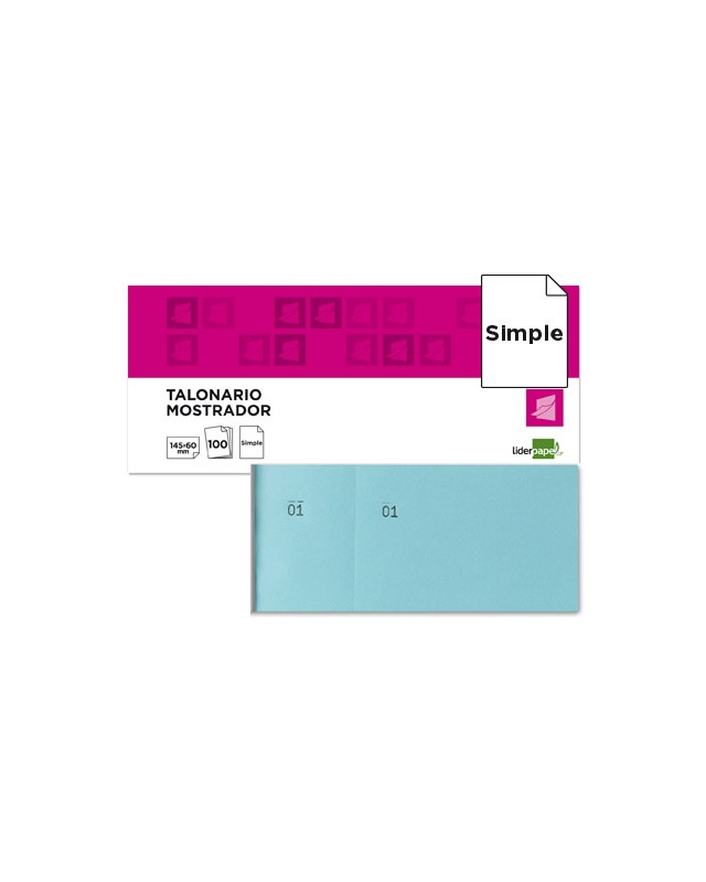 Talonario liderpapel mostrador 60x145 mm tl03 celeste con matriz