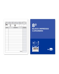 Talonario liderpapel camarero 8º original y copia t280