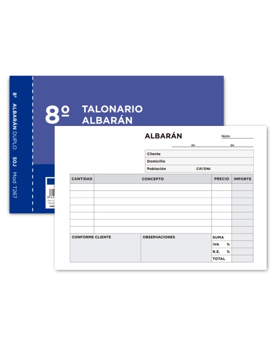 Talonario liderpapel albaran octavo duplicado apaisado