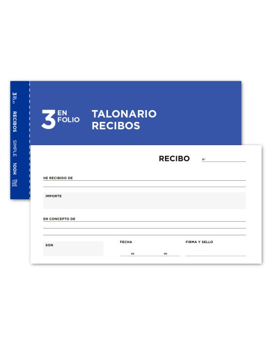 Talonario liderpapel recibos 3/fº original t136 sin matriz