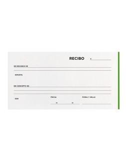 Talonario liderpapel recibos 3/fº apaisado original y 2 copias sin matriz