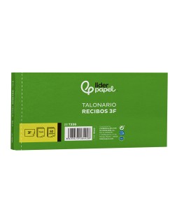 Talonario liderpapel recibos 3/fº apaisado original y 2 copias sin matriz
