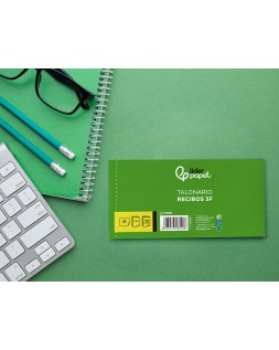Talonario liderpapel recibos 3/fº apaisado original y 2 copias sin matriz