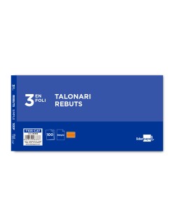 Talonario liderpapel recibos 3/fº original t105 con matriz texto en catalan