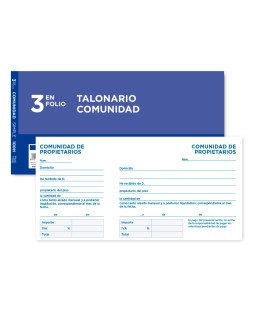 Talonario liderpapel comunidad tres en folio 106 con iva