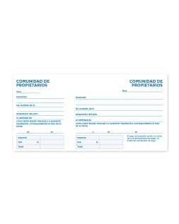 Talonario liderpapel comunidad tres en folio 106 con iva