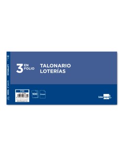 Talonario liderpapel loteria tres en folio 111