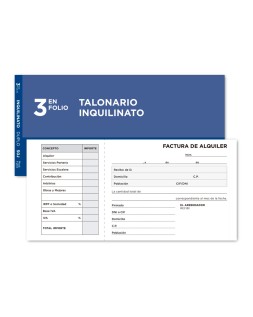 Talonario liderpapel inquilinato 3/fº original y copia t207 con codiciones e i.V.A