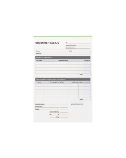 Talonario liderpapel orden de trabajo cuarto original y copia t255