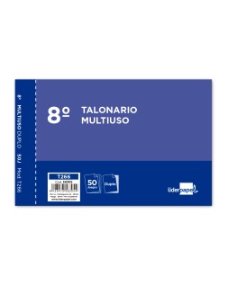 Talonario liderpapel multiusos octavo duplicado apaisado